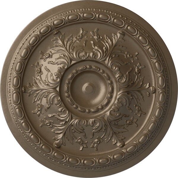 Ekena Millwork Stockport Ceiling Medallion (Fits Canopies up to 6 1/4"), Hand-Painted Warm Silver, 28"OD x 2 3/4"P CM28STWSS - main